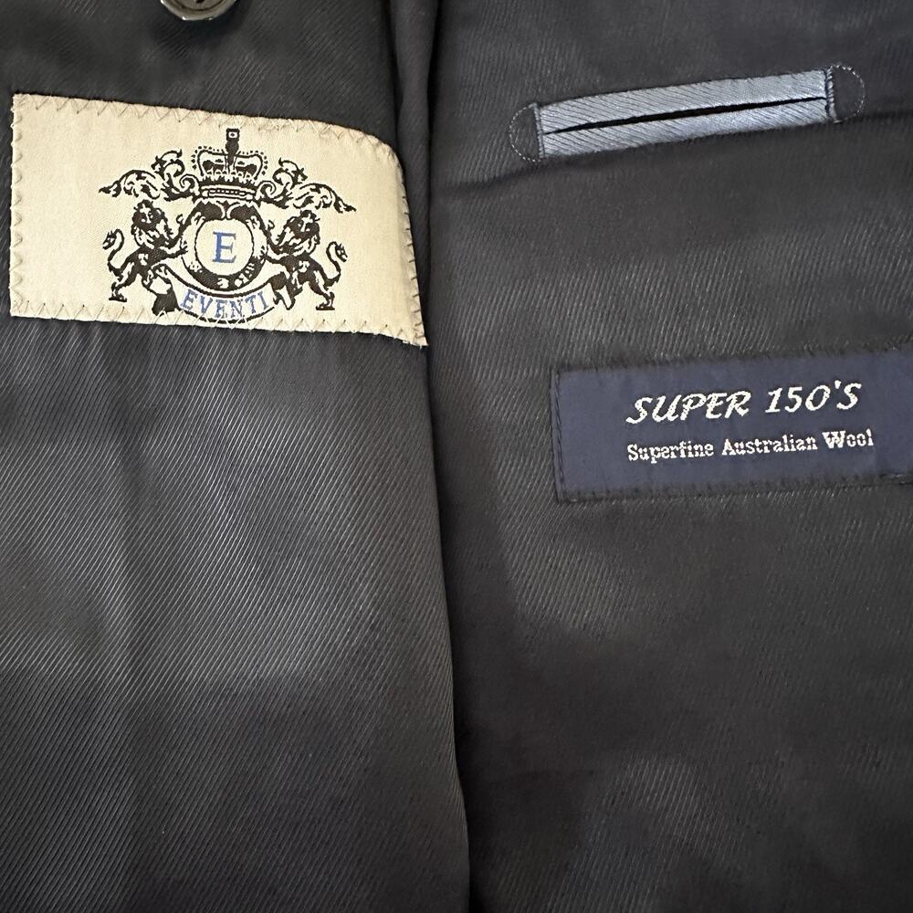 Abito Sartoriale Blazer Sport Coat Men US 38 R Navy Super 150 Subtle pinstripe - Picture 11 of 16